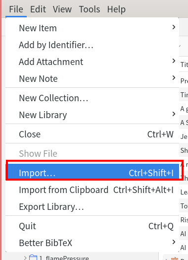 메인 메뉴의 `File-import`를 눌러준다.