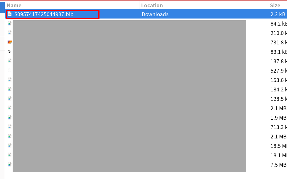 다운받은 `.bib` 파일을 골라서 import 한다.