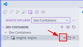 컨테이너로 접속하는 화살표 버튼