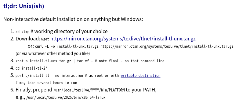 tl;dr: Unix(ish) 목록