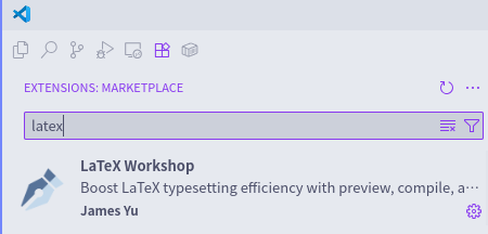 LaTeX Workshop을 검색하고 설치하자.