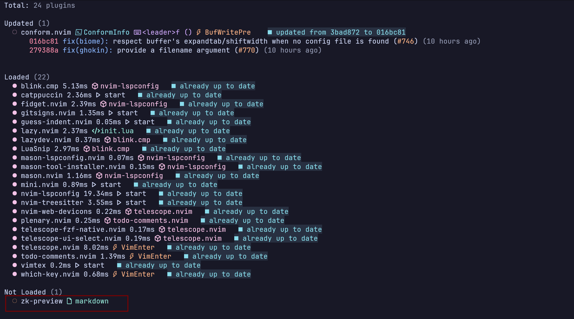 Lazy 플러그인 목록에 zk-preview가 보여야 한다.