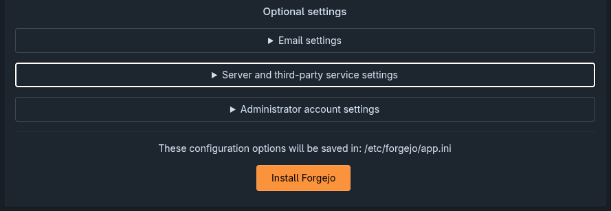 Optioanl settings